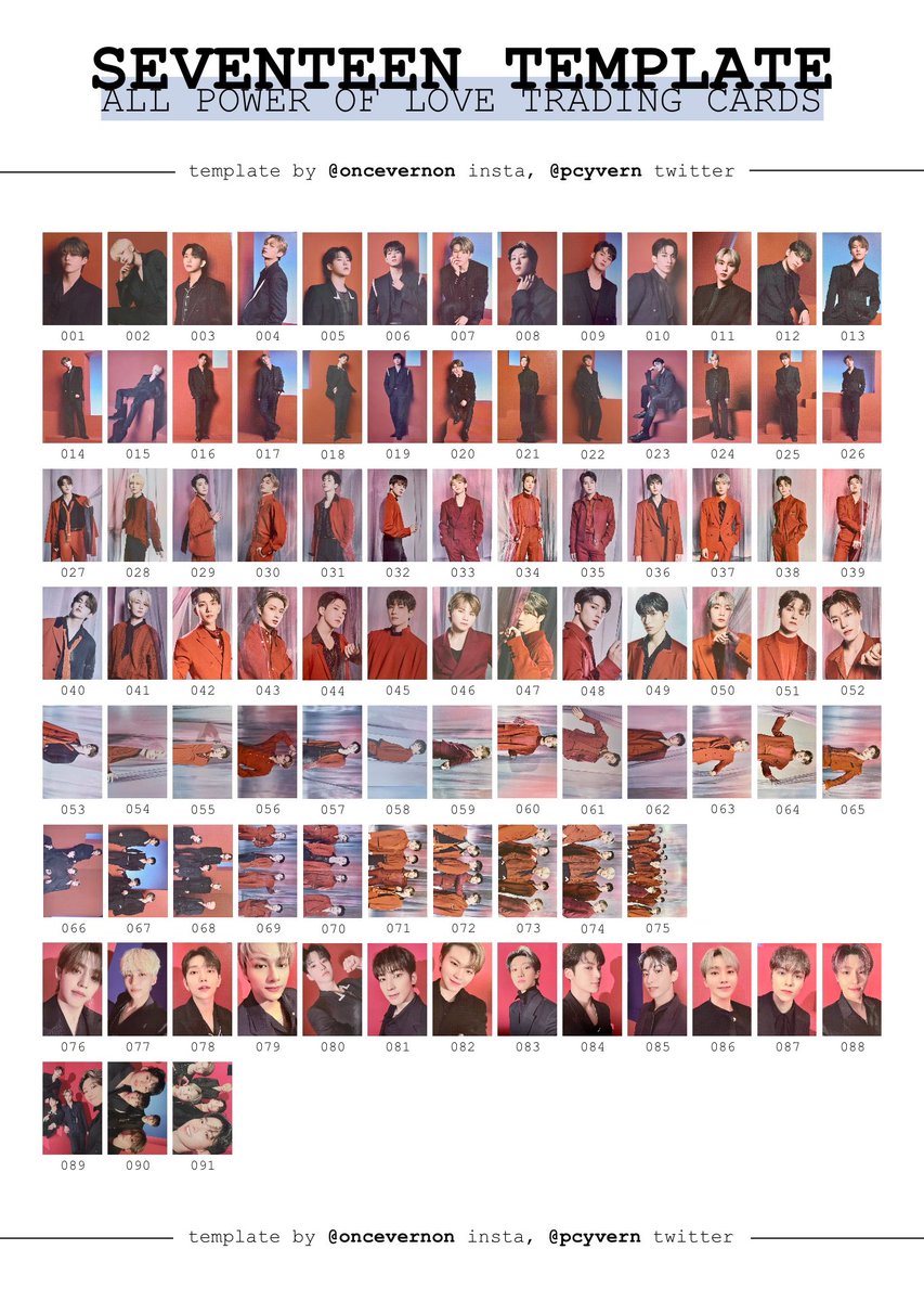 full numbered seventeen power of love online concert trading cards