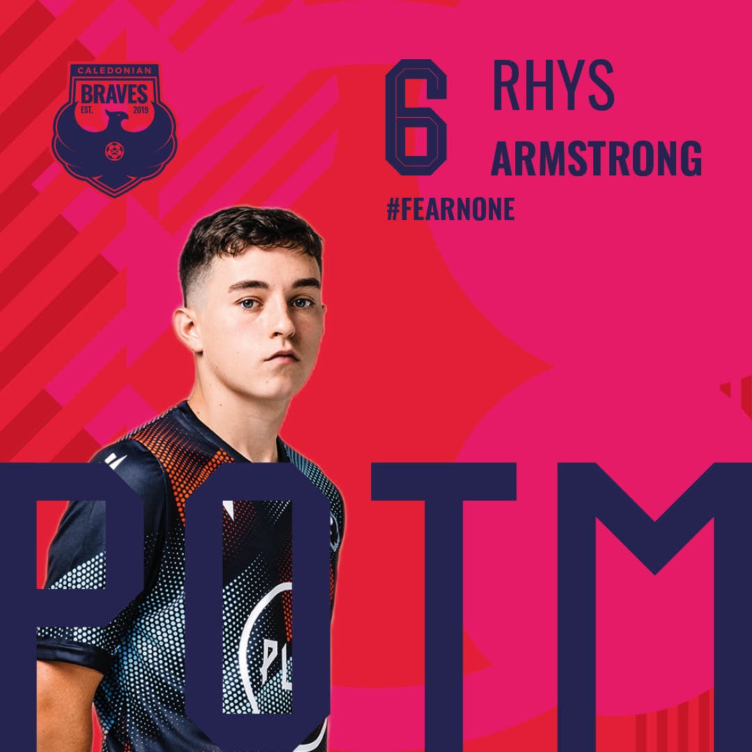 TheBravesFC's tweet photo. 𝗣𝗢𝗧𝗠 𝗚𝗥𝗘𝗧𝗡𝗔 📊
It was a really close vote… but Rhys Armstrong is your chosen player of the match for his performance against @GretnaFC2008 !
#FansVote #POTM https://t.co/KWraX7bsCf