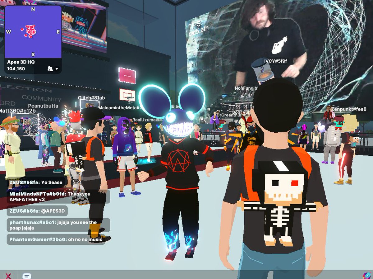 EnsoEsquire's tweet photo. In the #Metaverse @decentraland @Apes3D #DJ @category5music 🕺🕺 https://t.co/HnWWIhg54i