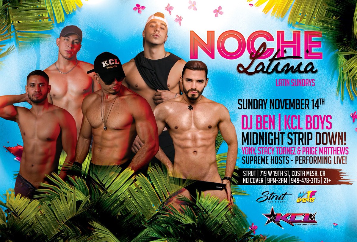 djben1pr's tweet photo. 🔥 LATIN SUNDAYS at STRUT!🔥 
YONY, STACY TORNEZ &amp; PAIGE MATTHEWS Supreme Hosts &amp; Performing LIVE!
🎧 DJ Ben in the Mix! 💪🏽 KCL Boys &amp; Go-Go Dancers
9pm - Dance Party Starts with Go-Go’s!
Info: 949-478-3115 (Call or Text)
Event is 21+
#Domingo #NocheLatina #LGBTQ #STRUT https://t.co/SZEA1eqNDb