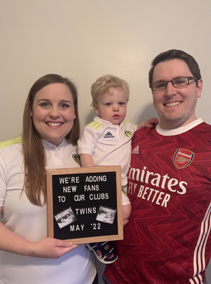 tschannena2's tweet photo. @MrKlono and I are excited to be adding two new fans to our clubs!  #MyPLMorning @PLinUSA @LUFC @Arsenal https://t.co/hMEVboe6rz