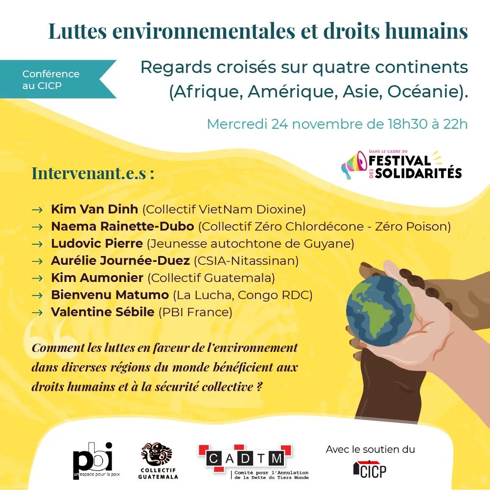PBIFrance's tweet photo. Voici la suite de nos événements pour le @_Festisol : https://t.co/ujFu57GvBM

#festisol #cadtm #collectifguatemala #cspn #lesxerographes #pbi #cicp #luttesenvironnementales #droitshumains https://t.co/61txwL2C3o