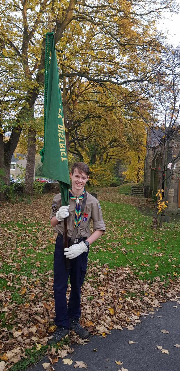 Cath_Chaplin's tweet photo. Zack carried the flag for Spen Valley Scouts this afternoon at Cleckheaton’s Remembrance Sunday Parade &amp; was invested into Unit 44 for the World Scout Jamboree 2023 this evening @WMount @wyscouts #dreadnoughtexplorerscouts #DreamWild #wsj2023SouthKorea https://t.co/a81oVxDMBo