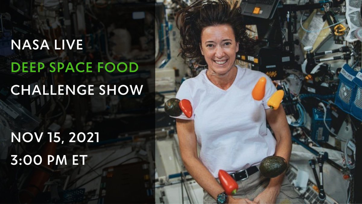 DeepSpaceFood's tweet image. Don't miss the #DeepSpaceFood Challenge Show on @NASA Live TOMORROW AT 3PM ET! 🚀🥘

Tune in to hear special guests @SenBillNelson, @Astro_Pam, @MarthaStewart  &amp;amp; @StationCDRKelly announce winners &amp;amp; innovations!

👉 Watch live here: go.nasa.gov/3qvtGc6
📣 Like &amp;amp; Retweet