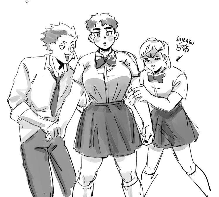 my hc is that Shirabu and Tendou both in love with ushi and they fight over her a lot. Shirabu hates tendou can get away with a lot of stupid shit😂
