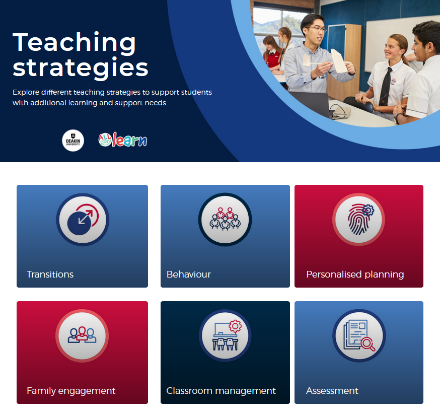 aitsl's tweet photo. The Inclusive Practice hub from @NSWEducation and @Deakin is now live! Explore evidence-based resources (including from @AITSL) for schools to support students with disability and additional needs. ⤵️

Primary: https://t.co/JGvi1AOrZU

Secondary: https://t.co/4VJX5aHyWu https://t.co/lgFwIofyz9