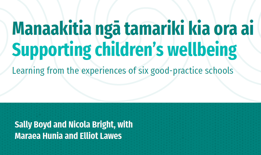 I was a ‘critical friend’ in this important NZCER study with themes and narratives from six good-practice primary and intermediate schools developing approaches to enhance the wellbeing of tamariki, particularly tamariki Māori. It's a great resource! bit.ly/322l2I4