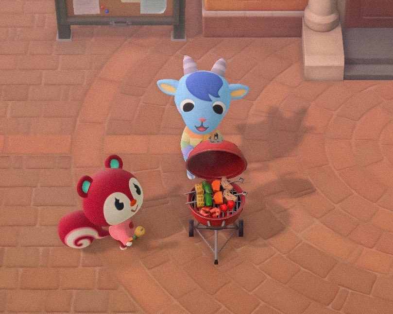 awhoraforflora's tweet photo. it’s the perfect time for a barbecue✨ #AnimalCrossingNewHorizons #AnimalCrossing #ACNH #NintendoSwitch #acSherb #acPoppy https://t.co/rk262KH1hu