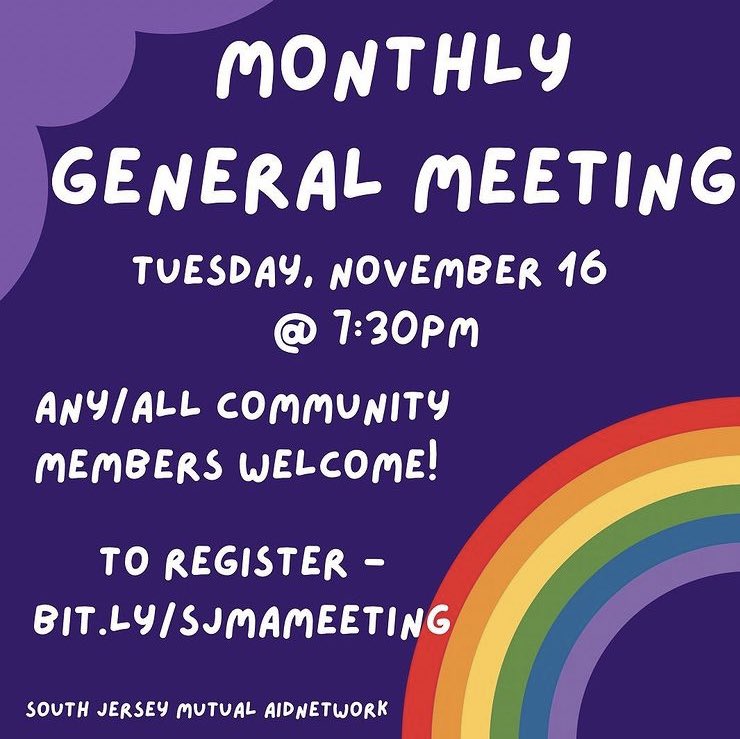 Our monthly general meeting is this Tuesday! November 16 at 7:30pm. Any/all community members welcome! To register: bit.ly/sjmameeting