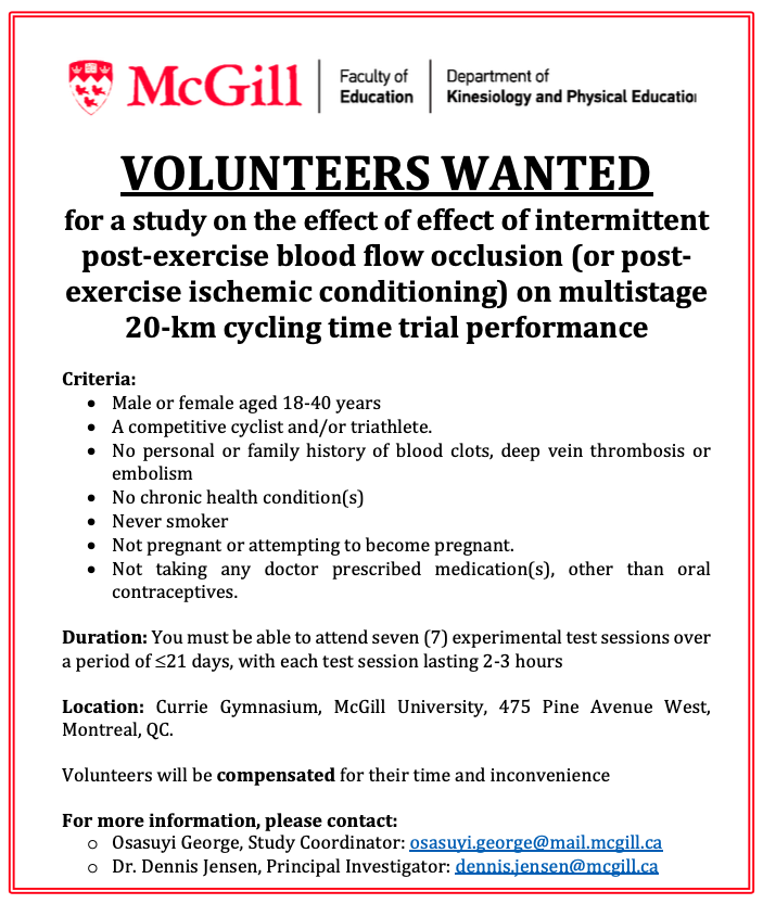 Dennis Jensen (@drj9378) on Twitter photo 🚴♀️Please RT🚴♂️- #Cyclists wanted for participation in a #sport #science study <a href="/mcgillu/">McGill University</a> | <a href="/FQSC/">Sports cyclistes</a> <a href="/VeloGazette/">VéloGazette</a> <a href="/cdncyclist/">Canadian Cyclist</a> <a href="/CyclingCanada/">Cycling Canada</a> <a href="/CanadianCycling/">Canadian Cycling Mag</a> <a href="/VeloQuebec/">Vélo Québec</a> <a href="/INSQuebec/">INS Québec</a> <a href="/C_N_C_B/">CNation de cyclisme</a> <a href="/PowerWatts/">PowerWatts</a> <a href="/triathlonquebec/">TRIATHLON QUÉBEC</a> <a href="/TriathlonMTL/">Triathlon Mondial Groupe Copley</a> <a href="/TriMagCan/">Triathlon Magazine</a> <a href="/Athl_FQA/">Athlétisme Québec</a> <a href="/SportsQuebec/">SPORTSQUÉBEC</a> | <a href="/CERPLMcGill/">CERPLMcGill</a> 🚴♀️Please RT🚴♂️- #Cyclists wanted for participation in a #sport #science study <a href="/mcgillu/">McGill University</a> | <a href="/FQSC/">Sports cyclistes</a> <a href="/VeloGazette/">VéloGazette</a> <a href="/cdncyclist/">Canadian Cyclist</a> <a href="/CyclingCanada/">Cycling Canada</a> <a href="/CanadianCycling/">Canadian Cycling Mag</a> <a href="/VeloQuebec/">Vélo Québec</a> <a href="/INSQuebec/">INS Québec</a> <a href="/C_N_C_B/">CNation de cyclisme</a> <a href="/PowerWatts/">PowerWatts</a> <a href="/triathlonquebec/">TRIATHLON QUÉBEC</a> <a href="/TriathlonMTL/">Triathlon Mondial Groupe Copley</a> <a href="/TriMagCan/">Triathlon Magazine</a> <a href="/Athl_FQA/">Athlétisme Québec</a> <a href="/SportsQuebec/">SPORTSQUÉBEC</a> | <a href="/CERPLMcGill/">CERPLMcGill</a>