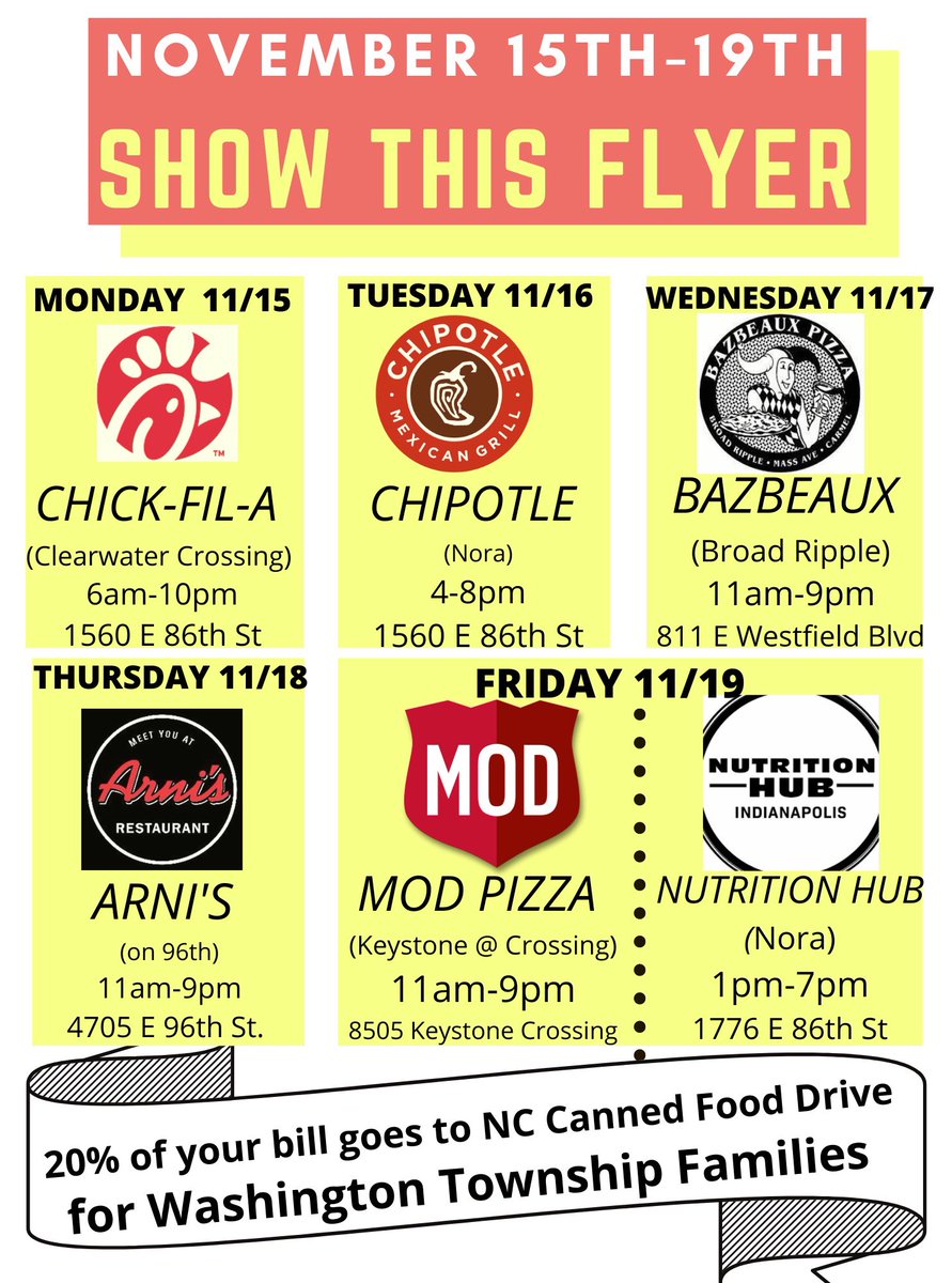 nchsclassof2022's tweet photo. SMASH FOR CASH THIS WEEK!! Start the week off strong by eating at Chick-fil-a tomorrow Monday, November 15th!! @NC_Principal @msdwt @StuCo_NC https://t.co/3MDlKpt4d7
