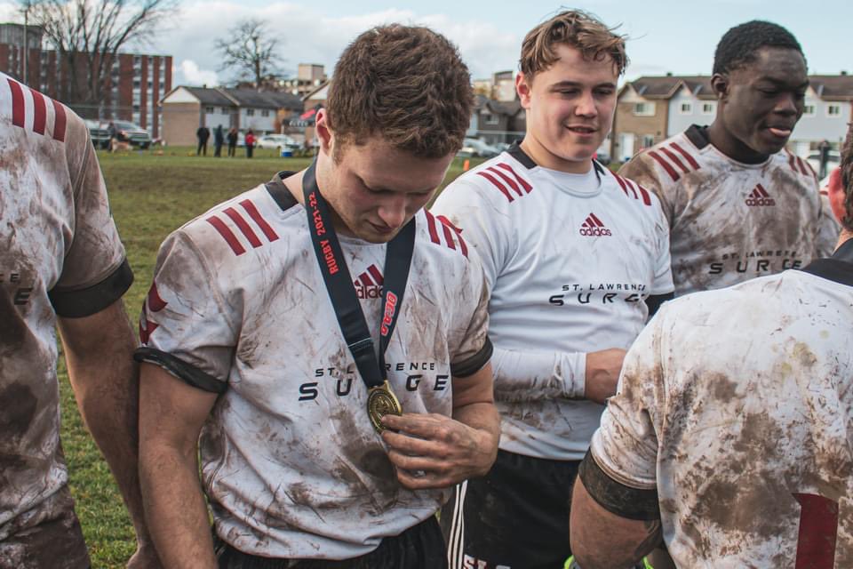 doylecoach's tweet photo. Congratulations to former FSS rugby players Callum Urzinger and Devyn day for capturing the OCAA Crown with the @SLCSurge And of course coaches Denis, Dustin, and Charlie (Mr. Tremblay) @FSSprops https://t.co/dCQ4Ov3j40