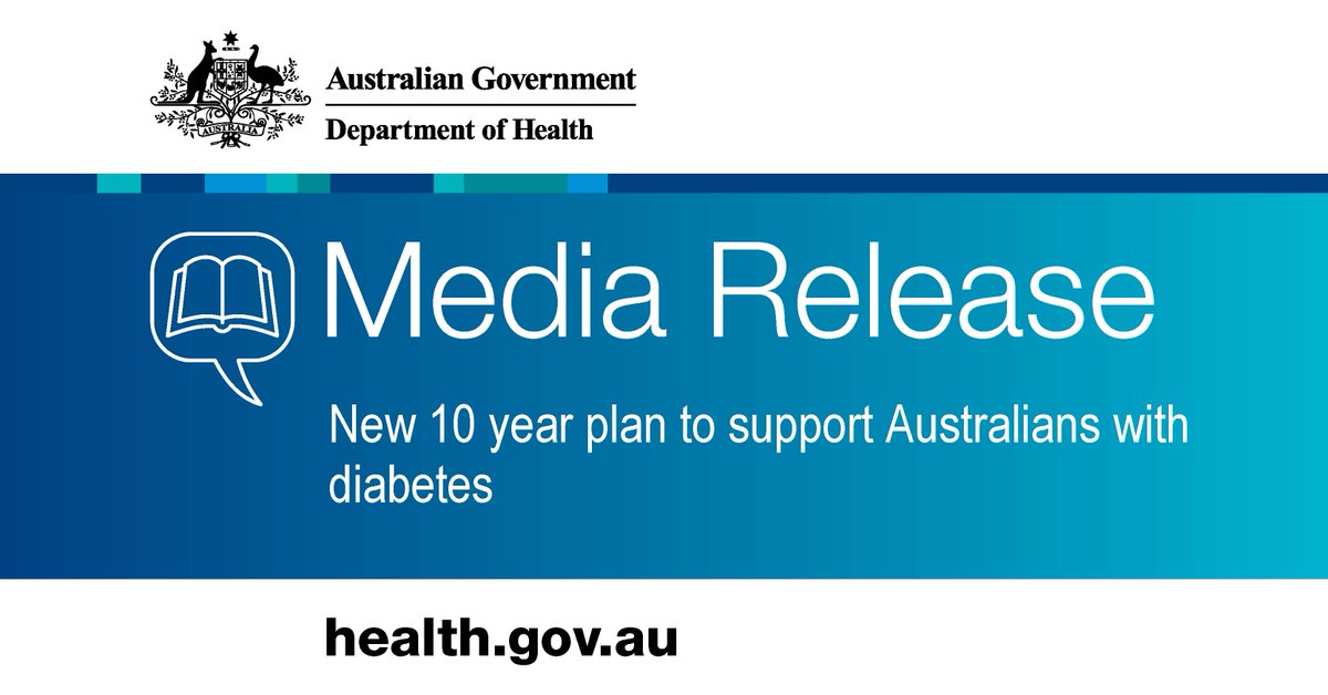 healthgovau's tweet photo. [NEWS] New 10 year plan to support Australians with diabetes.

The Australian Government has marked World Diabetes Day by releasing a new 10 year plan to better support Australians living with all forms of diabetes.

Read more at: https://t.co/IbSUlXWujC https://t.co/yngjnuRMMM