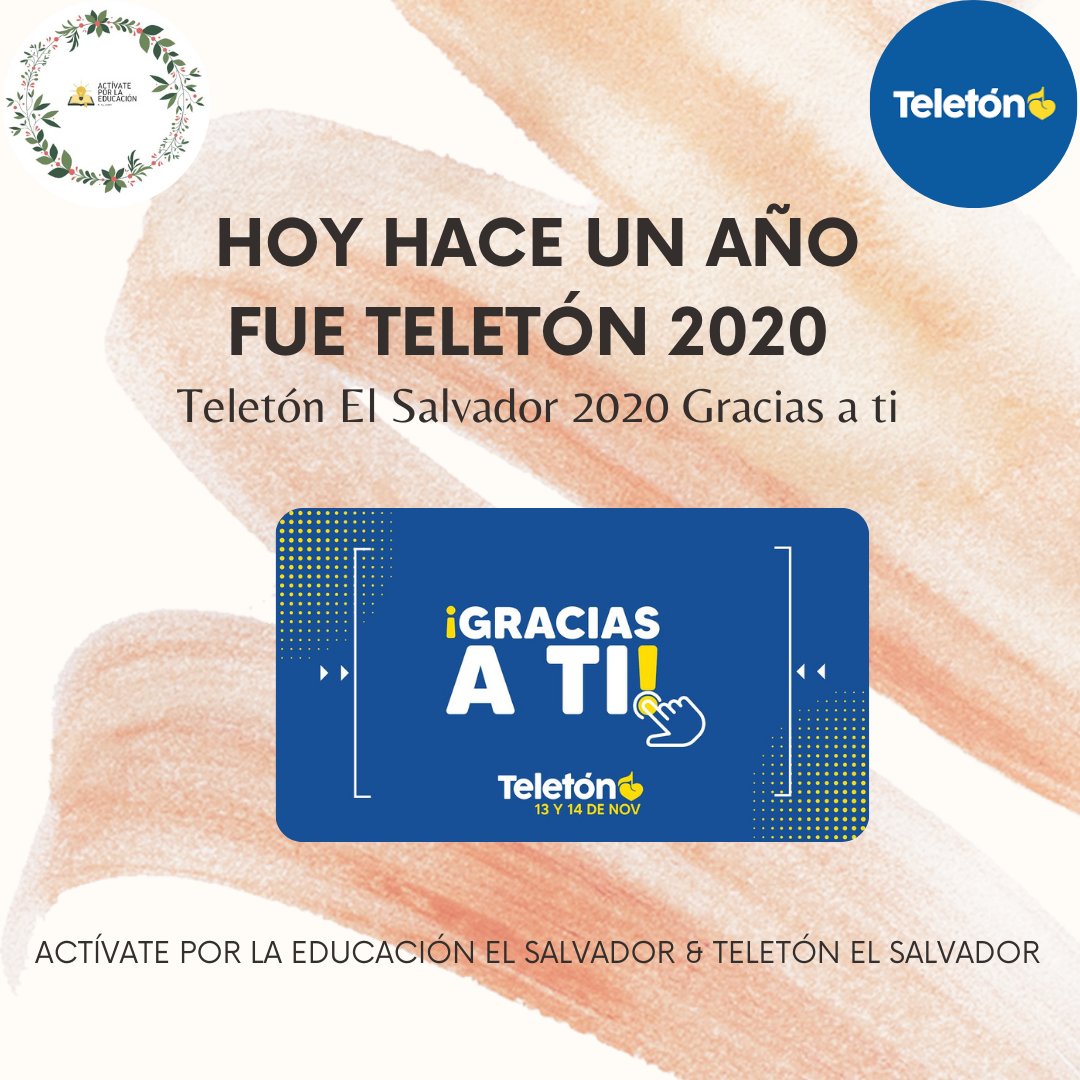 activatedusv's tweet photo. Hoy Hace Un Año, Fue Este Hermoso Proyecto de @TeletonSV #Teletón #Teleton2020 #GraciasATi 13 y 14 de Noviembre del 2020. 💙 https://t.co/eg1V2neP7L