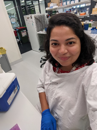 PMPostdocs's tweet photo. @TanjinaKader is a postdoc @GorringeLab @PeterMacRes interested in understanding breast cancer progression and de-escalating treatments for patients diagnosed with early breast disease, such as ADH and DCIS. #cancerevolution #combinedbiomarker #riskestimation #precisionmedicine https://t.co/uKIKFiGoPI