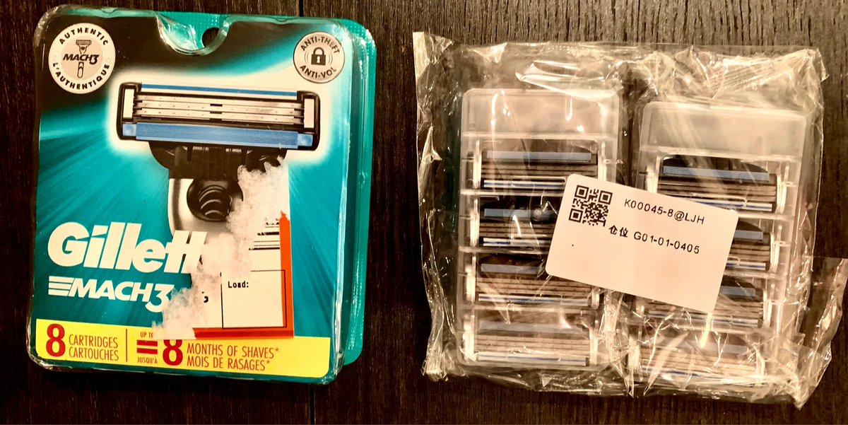 GHPart's tweet image. Does @Walmart care that counterfeit product is being passed off on their website? Outrageous @walmarthelp   Can you tell the difference? And where’s @Gillete on all this?