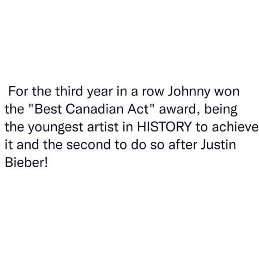 johnnyorlando's tweet photo. you guys know how much this award means to me and now we’ve won 3 IN A ROW WTF ❤️❤️ its a fully fan voted award so it really is all your dedication that has won it for the last 3 years. thank you so much https://t.co/Opna4pzkKz