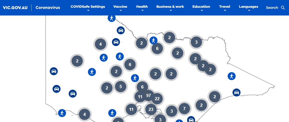simokeefe's tweet photo. The Victorian state government COVID test site map, and a whole range of other online maps, are currently missing their basemap due to a problem this morning with the Vicmap basemap service. We've switched our Victorian clients over to OpenStreetMap until it comes back up again. https://t.co/4JCHqLEa3k