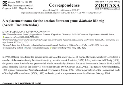 Zootaxa's tweet photo. A replacement name for the acoelan flatworm genus Rimicola Böhmig (#Acoela: Isodiametridae).
https://t.co/BjvAxJx1J9
#Taxonomy https://t.co/b2IFGtOuPa