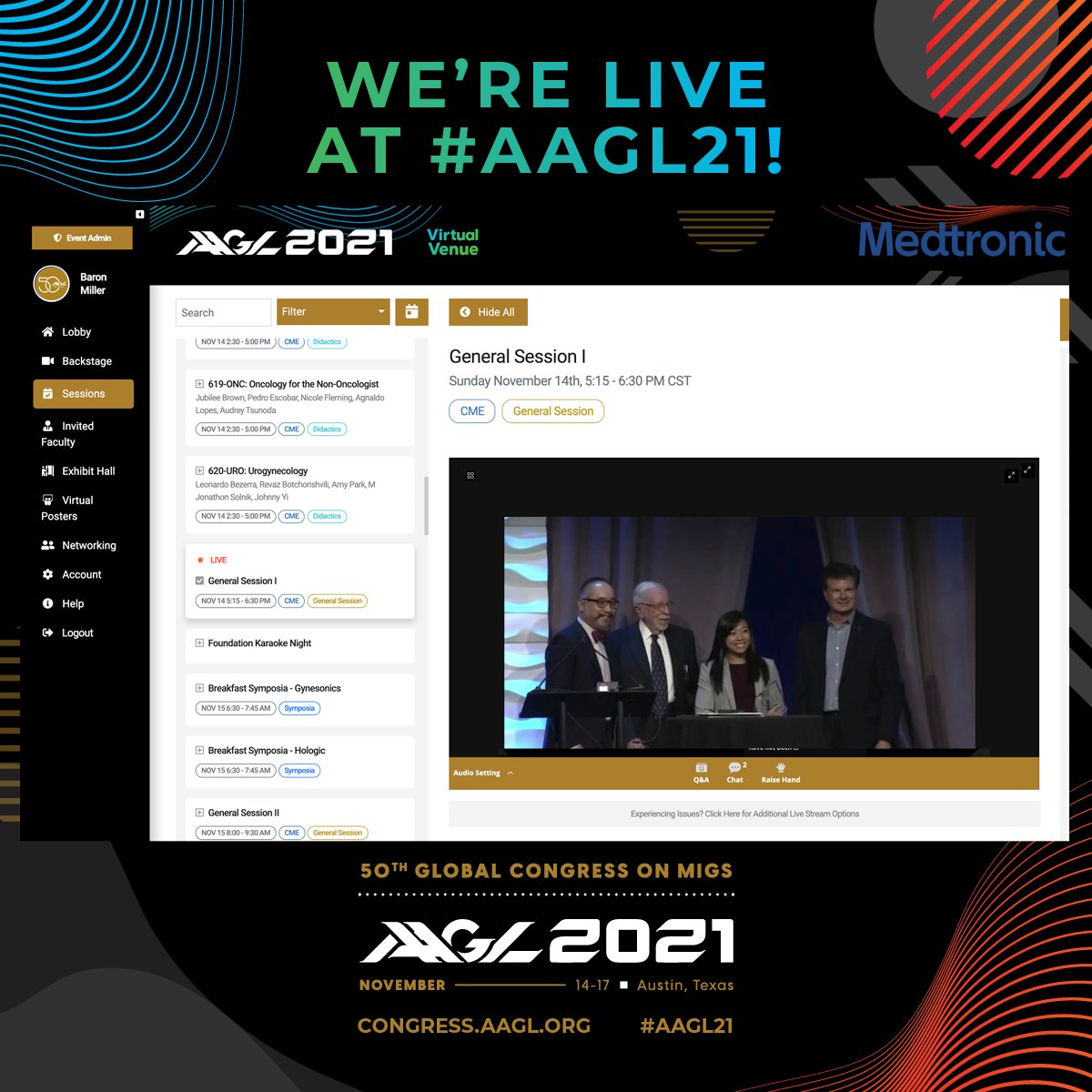AAGL's tweet photo. We’re LIVE at #AAGL21! Log on to access the AAGL21 virtual venue to join! https://t.co/0rGWmZesdj #AAGL @FMIGS1 @AAGLJMIG @tedleefly @#MIGS #SurgeED @abrao_mauricio @tedleefly https://t.co/TkmUZy6KEU