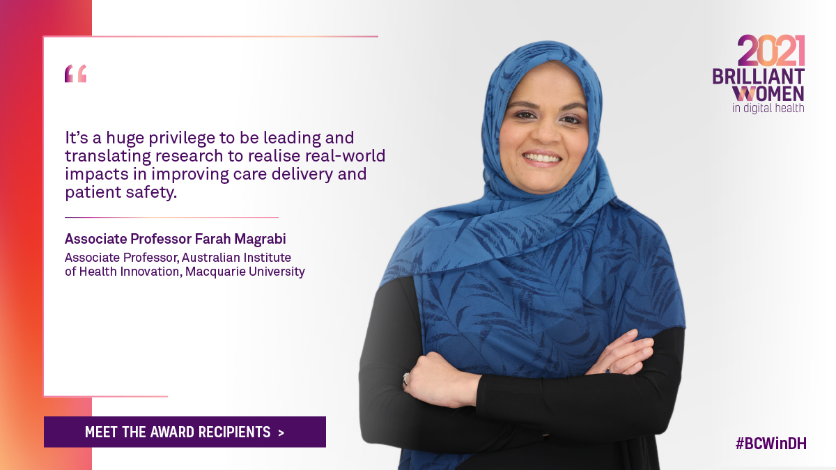 I’m very proud to be one of the <a href="/telstrahealth/">Telstra Health</a> 2021 Brilliant Women in Digital Health award recipients, alongside more than 25 others who have been recognised and celebrated for their incredible achievements. Find out more: telstrahealth.com/BCW #BCWinDH #digitalhealth <a href="/AIHI_MQ/">Australian Institute of Health Innovation</a>