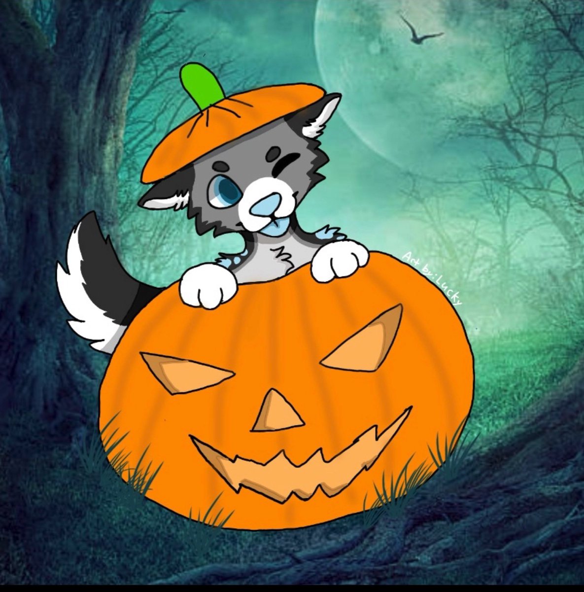 Ooh and btw I just got this really cool commission done and I really do like it(was made by 🐺Lucky🐺#6449) you should send him a msg for commission they are pretty good