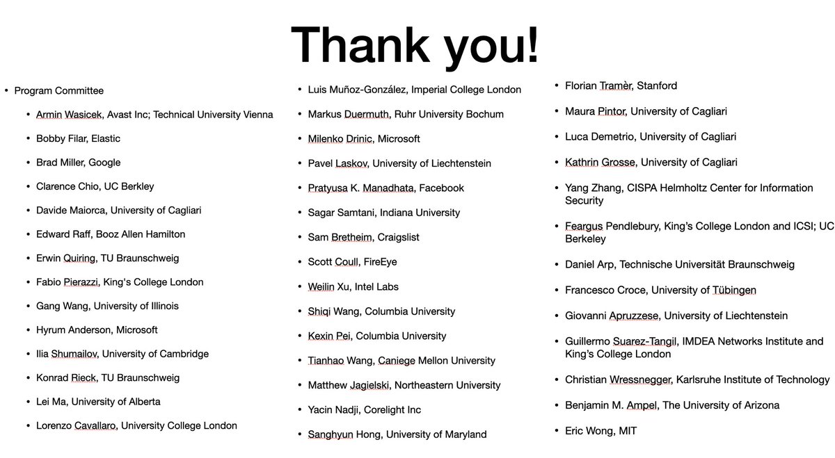 surrealyz's tweet image. #AISec best paper award: “Explaining Graph Neural Networks for Vulnerability Discovery”. Congrats to Tom, Martin, Alexander, and Konrad @mlsec!

We got a record number of 56 submissions. We thank all program committee members for their hard work! @acm_ccs #ccs21 @ambrademontis