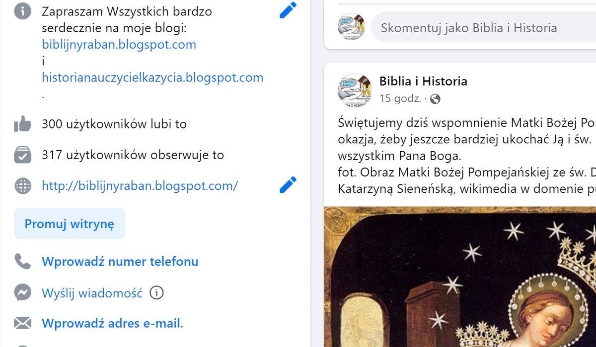 Biblia_Hist's tweet photo. Chwała Panu Bogu!
Jestem wdzięczny za to, że na Facebooku są już 302 osoby, a nawet więcej, którzy spotykamy się i pochylamy nad Biblią i kwestiami historycznymi. Również i Was z Twittera zapraszam także tam :) Będziecie wtedy i tu, i tam :)
#blog #blogowanie #Biblia #Historia https://t.co/845RG56HqN