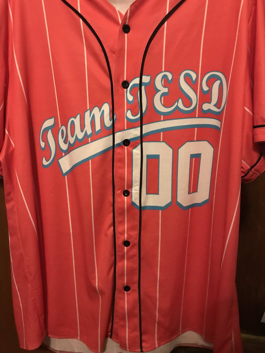 I just received my custom made TESD baseball jersey. I love it.