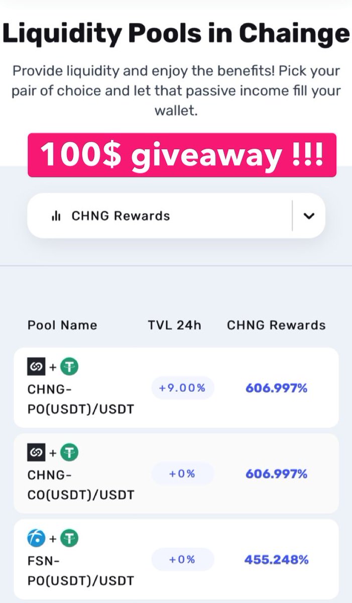 Kouhija2's tweet photo. 👉🔥 1250 ( 100$ ) $chng Chainge Finance token giveaway 👈🔥

Rules :
1. Comment your favorite crypto 
2. Retweet
3. Follow 

Deadline Monday November 15th 4 pm Pacific

🔥 One lucky winner 🔥
$fsn $chng $doge $eth $btc $shiba https://t.co/X7iA6xTJlu