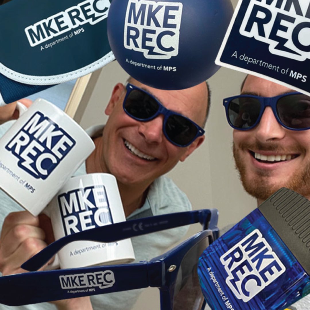 BeckerDesignWI's tweet photo. Milwaukee Recreation Department @MilwaukeeMPS, selected Becker Design to create a new brand identity. MKE REC features a simplified name and look. We were tickled to receive a box of logo’d goodies and some kind words. #beckerdesign #branding #logodesign #brandidentity #mkerec https://t.co/jn3gFJAr31