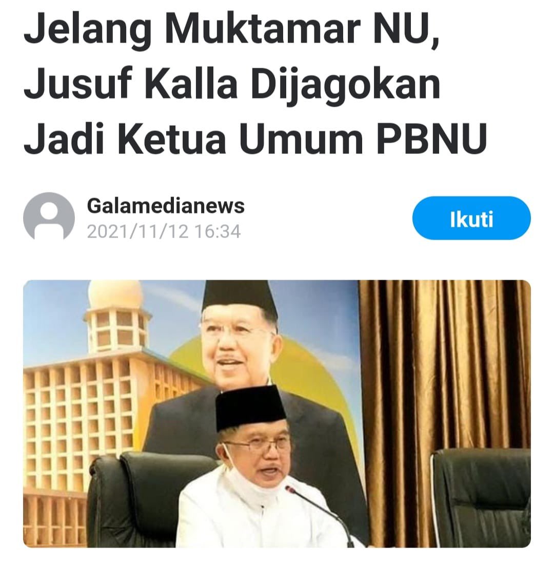 na_dirs's tweet photo. Usulan politisi Partai Demokrat ini menunjukkan ybs gak paham tradisi NU. 

Pak JK tdk layak karena bukan Kiai. 

Ketum PBNU itu minimal bisa ngaji kitab. Biar gak terbentur na’at-man’ut atau tersandung mudhaf ilayh dalam menjalankan programnya. https://t.co/9BB6FU9dDh