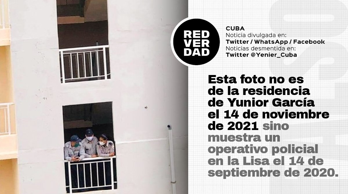 Esta foto divulgada por varios usuarios en redes sociales no pertenece a la residencia de Yunior Garcia.

La imagen fue utilizada en septiembre de 2020 para ilustrar un operativo policial ocurrido en el municipio de La Lisa en La Habana.

#FakeNews