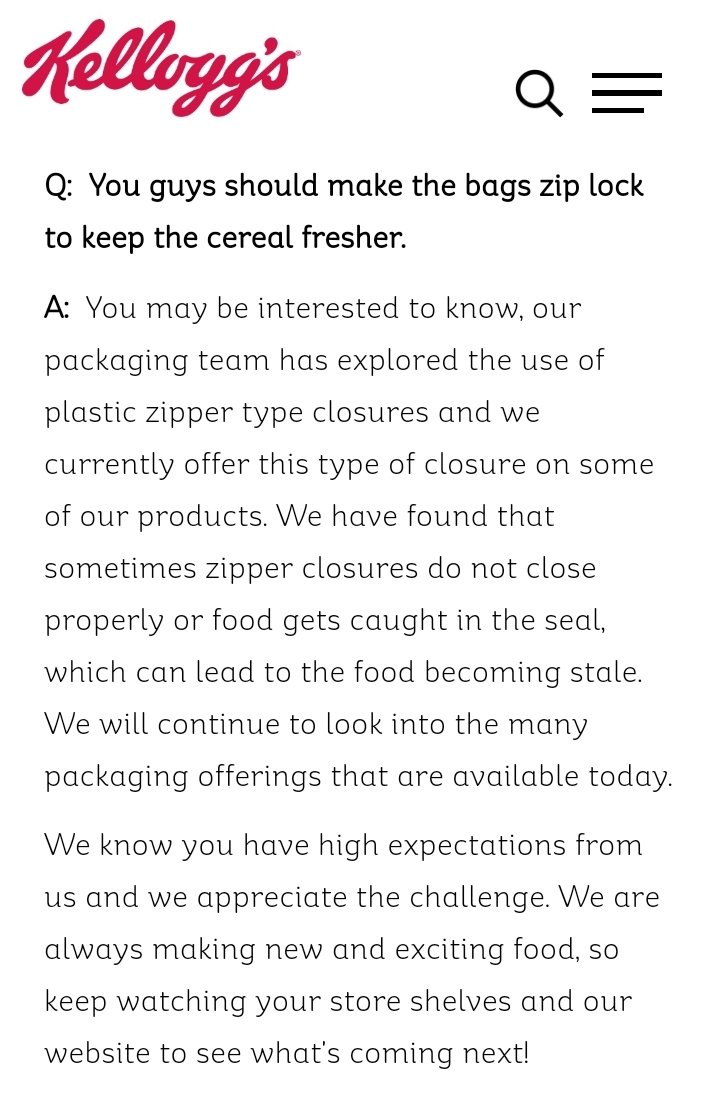 Shrinkie_Dink's tweet photo. @FallonTonight Actual response from @KelloggsUS. Because getting that one piece of cereal stuck is just TOO risky! 😆😆😆
#TheyNeedToFix https://t.co/dizz4NyrbV