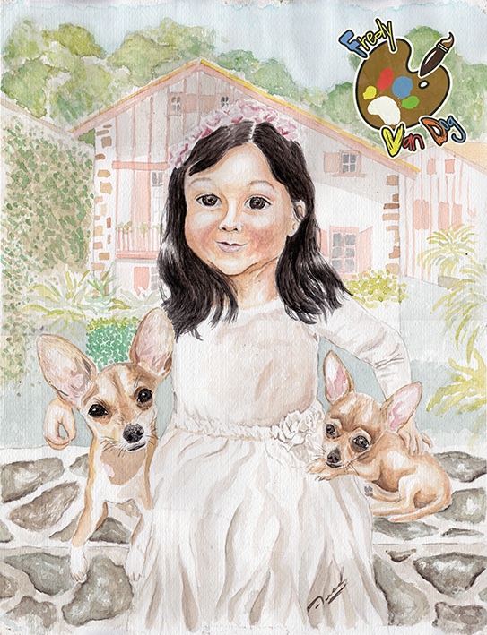 FredyVanDog's tweet photo. Ainoa con Artemisa y Apolo. Obra en acuarela. Doble carta. Ordena el retrato del consentido de casas y apoyas a uno sin hogar.
#fredyvandog #retratosdemascotas #pintaatuanimalyayudaaunosinhogar https://t.co/ktRXVnkWSL