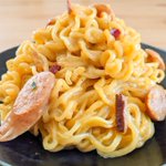 辛ラーメンの正しい扱い方⁉フライパンで出来る!辛ラーメンカルボナーラ