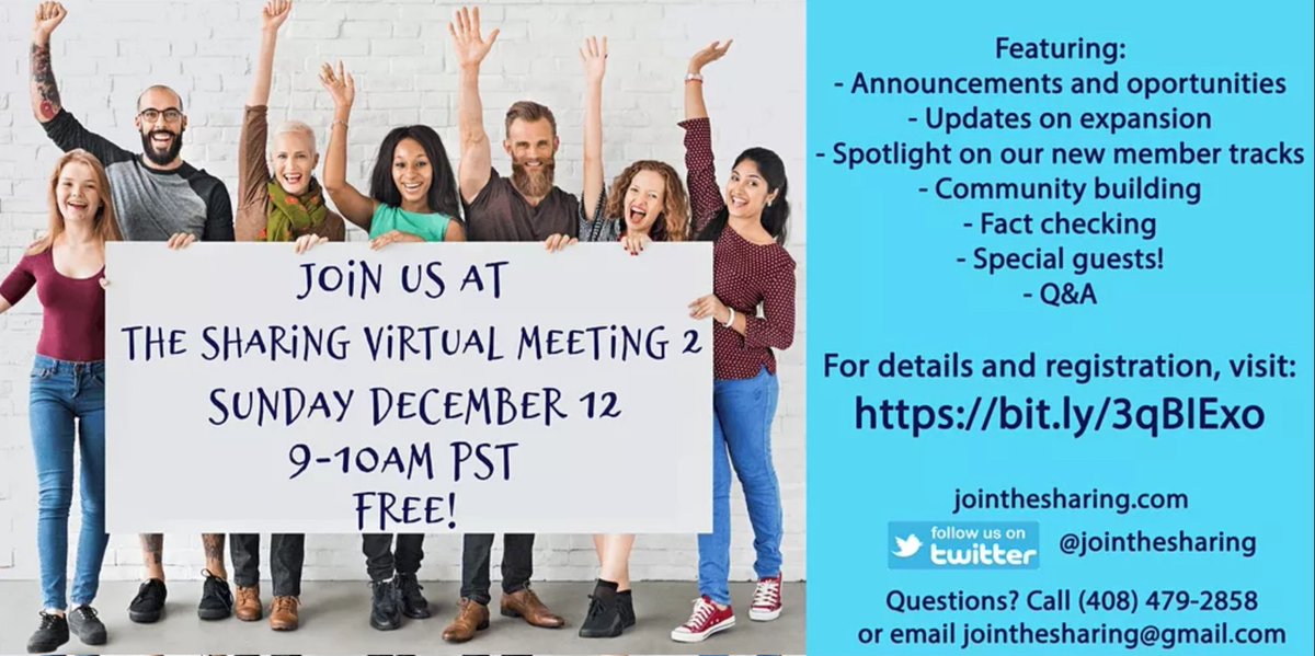JoinTheSharing's tweet photo. The Sharing is hosting another virtual event on December 12! Come join us, it's going to be so much fun! Sign up at:
https://t.co/ZgGGZdOHOL https://t.co/f2MW2D9dGH