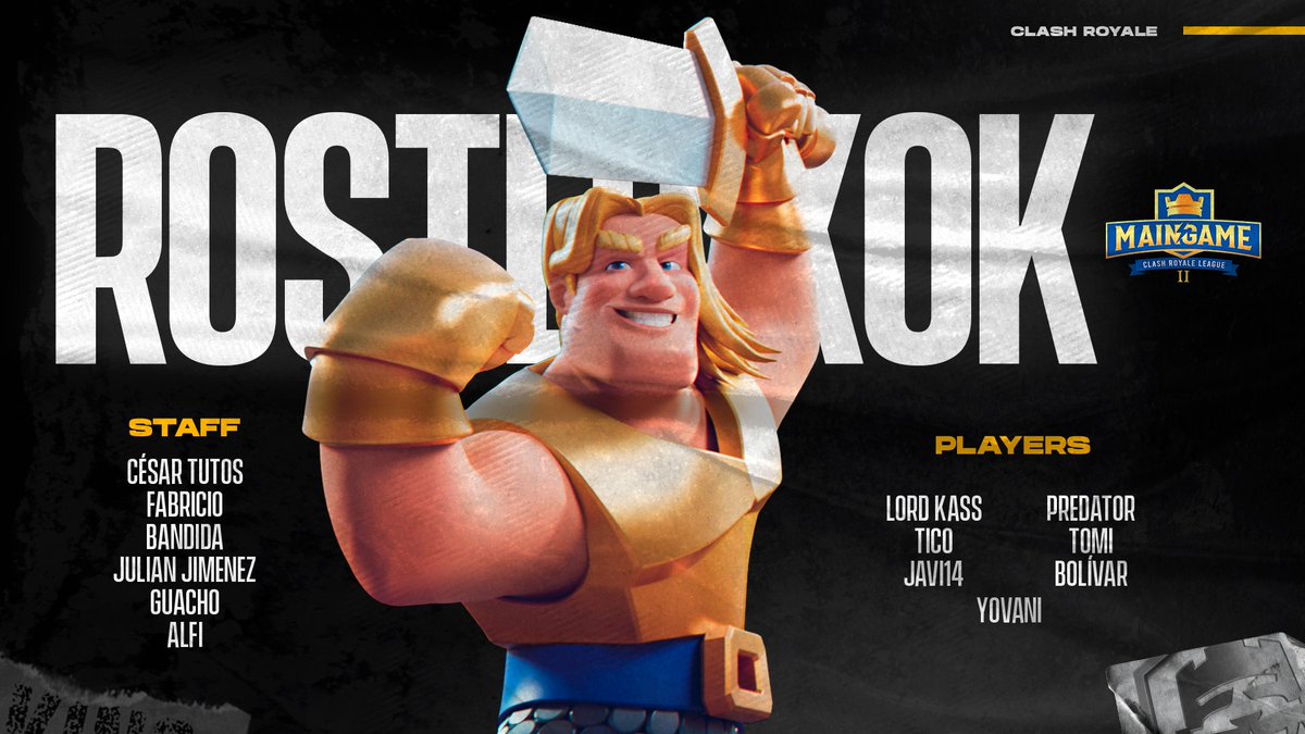 #CR | Presentación Roster 

⌛ El momento a llegado.⌛

Les dejamos a los encargados de representarnos en la <a href="/MaingameGg/">Maingame GG</a> 🏆

🇵🇪 <a href="/Lord_KassCR/">👑 Lord Kass 👑</a>
🇧🇷 <a href="/TicoRoyale/">Tico Royale</a>
🇪🇦 <a href="/Javi14__/">Javi14</a>
🇧🇾 <a href="/predator_is_god/">predator</a>
🇦🇷 <a href="/TomiCR_/">Tomi</a>
🇻🇪 <a href="/Boli1803/">Bolívar</a>
🇵🇦 @MagicmanCR

¡Todo el reino confía en ustedes!

#TheRealKing 👑