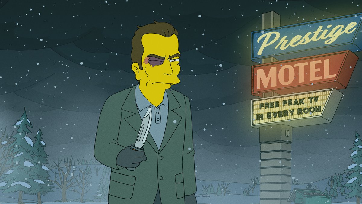 sepinwall's tweet photo. The Fargo-flavored Simpsons 2-parter #ASeriousFlanders has been a fun (if ultra-violent) change of pace for the show. Part 2 airs tonight. https://t.co/dTgb6OByzf