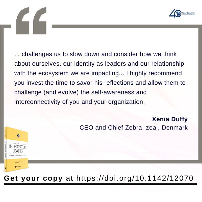 worldscientific's tweet photo. "... challenges us to slow down and consider how we think about ourselves, our identity as leaders and our relationship with the ecosystem we are impacting"

~Xenia Duffy @chiefzebra

More @ https://t.co/Lf0BN3hg3v. 
Quote “WSFIN20” for 20% off

#leadership #personaldevelopment