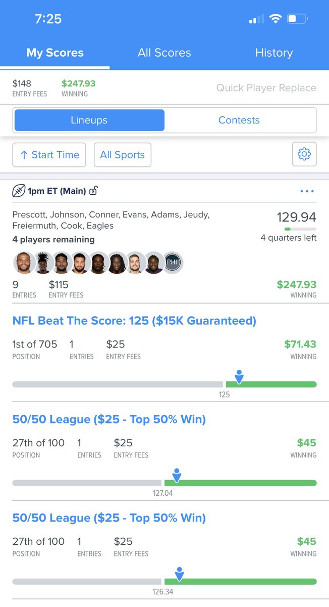 cstansberry19's tweet photo. @EliteFantasyHQ @Jeff_Mans Huge last 30 mins to get over the hump! Thanks for all you do! https://t.co/2UWhFONdMo