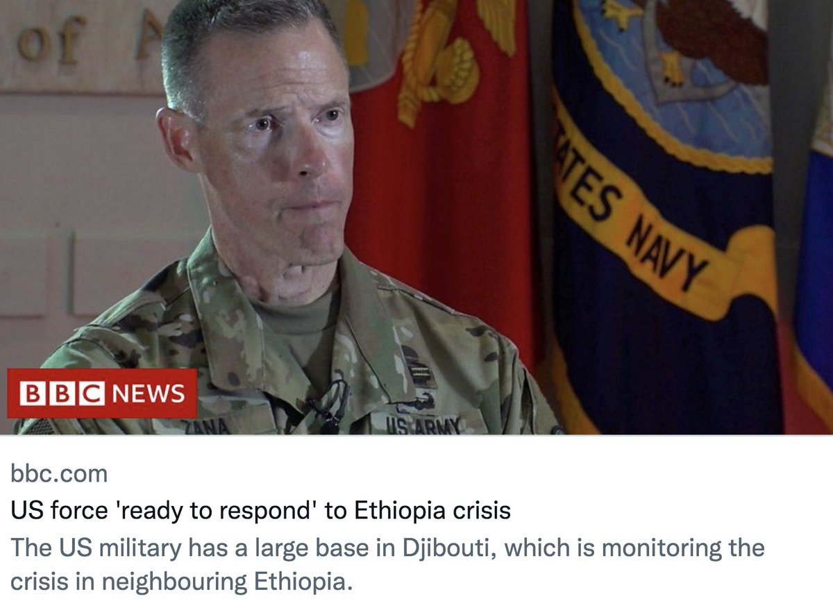 shen_shiwei's tweet photo. BBC changed tone on reporting U.S. military's role in Ethiopian Tigray crisis, after its article title was criticized.
Before: "US force ready to respond to #Ethiopia crisis"
Now: "Ethiopia's #Tigray conflict: US fears regional impact" https://t.co/ufDQMw05X8