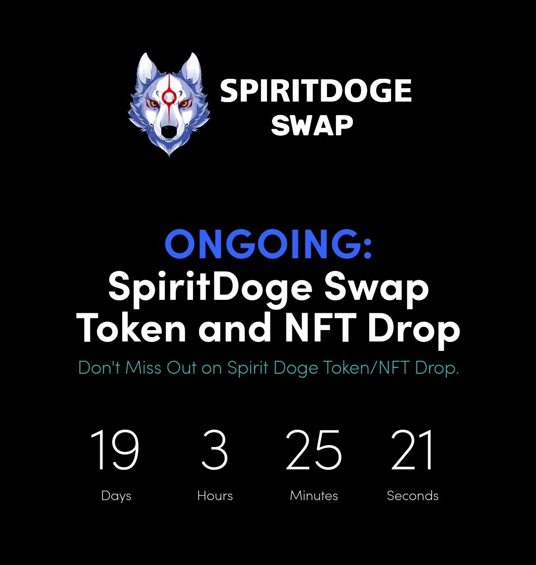 SpiritDogeSwap's tweet photo. Airdrop is LIVE! 

Participate in our Token/NFT Airdrop, click on the link on our bio for more info: 
Join our Discord to get early 
 https://t.co/qie7CxnnEi

#BSC #Binancesmartchain #NFTAirdrop #spiritdogeswap #spititsNFT #Airdrop #airdropalert 
#BSC #NFTAirdrop #spiritdogeswap https://t.co/IukDNIknFM