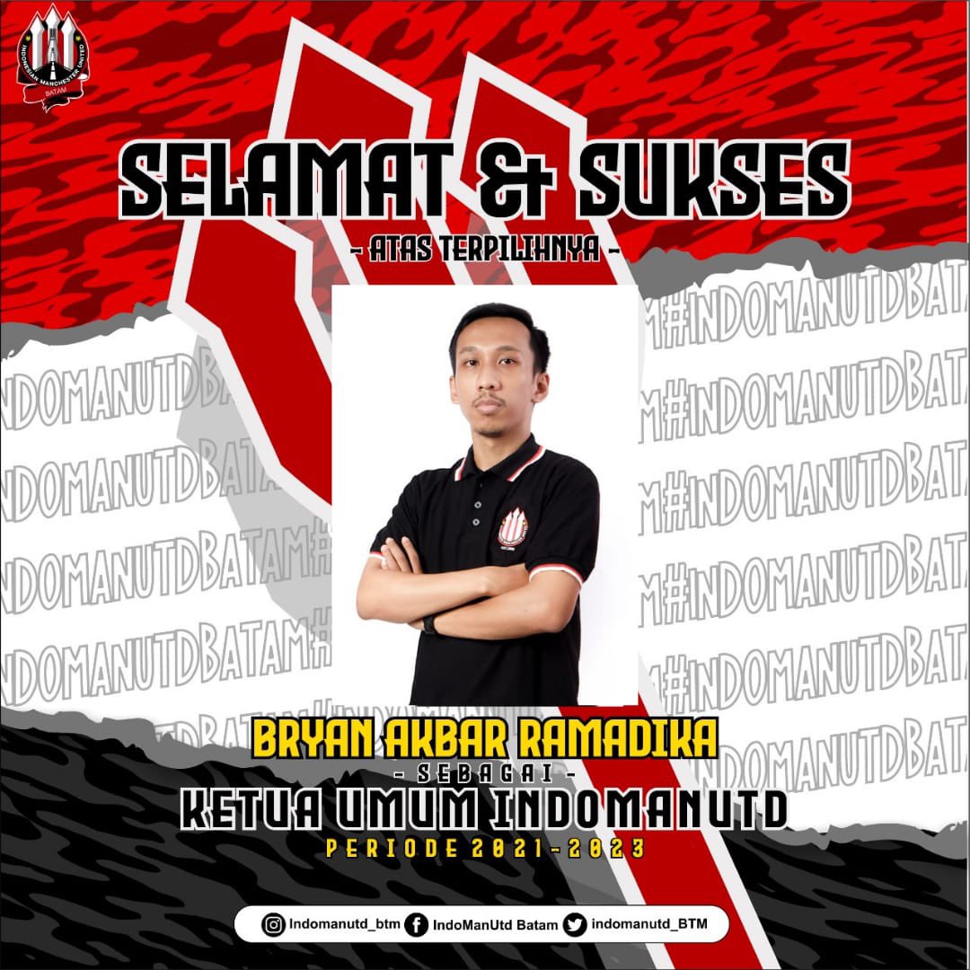 Selamat Kepada Mas Bryan Akbar Ramadika yang sudah terpilih menjadi Ketua Umum Indonesian Manchester United 2021-2023 #indomanutd