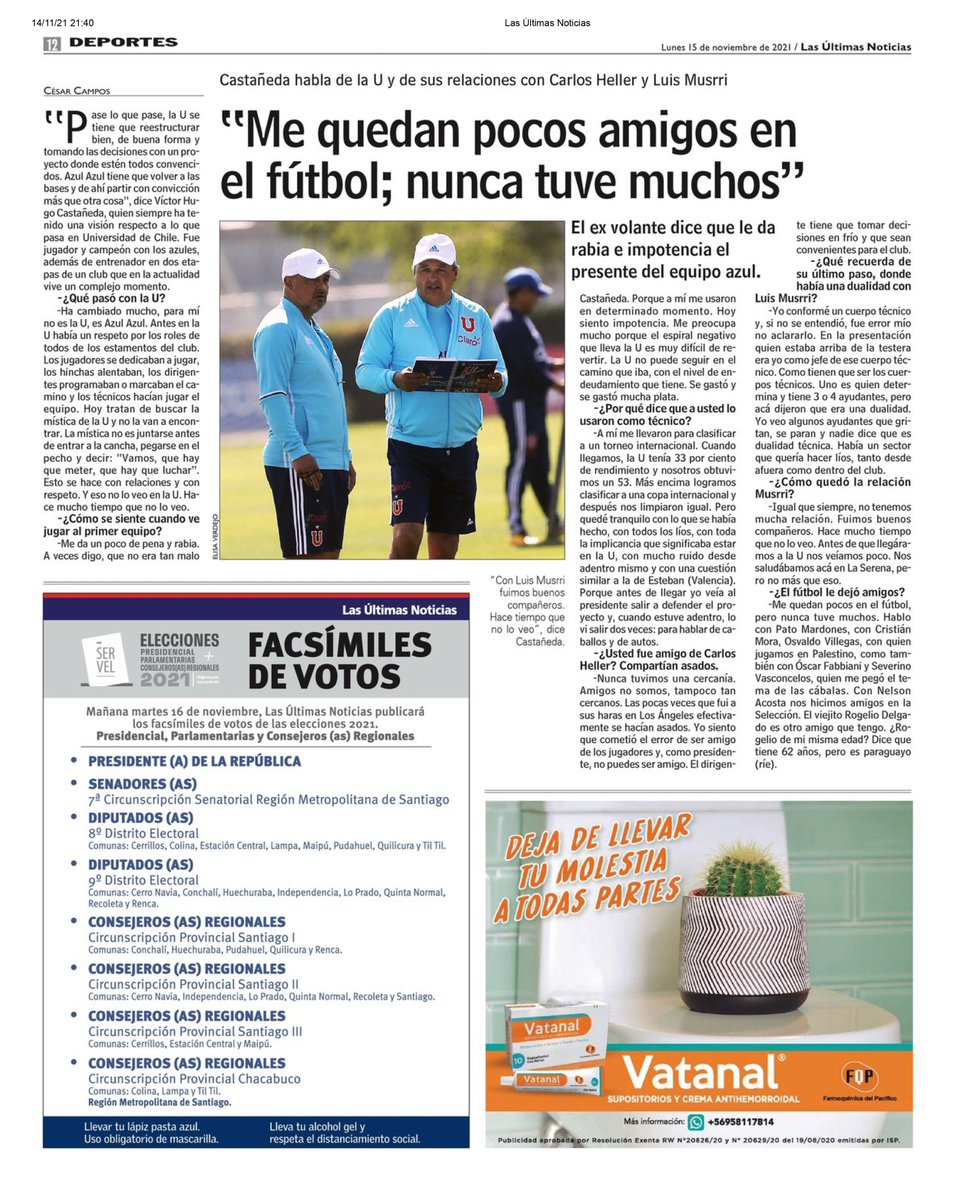 ¡Muchas gracias a Las Últimas Noticias (<a href="/lun/">Las Últimas Noticias</a>) por la entrevista!