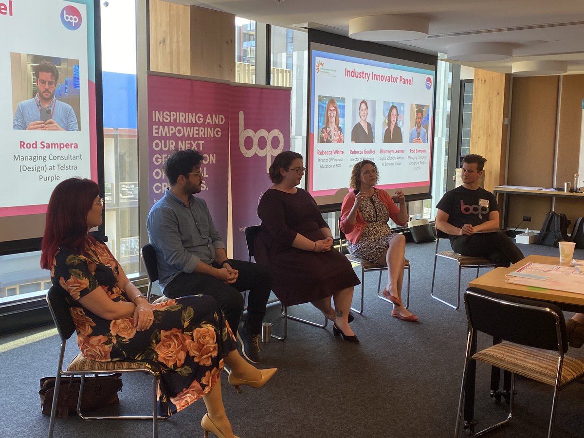 A quick snap from when we brought together leaders from BDO, Telstra Purple, National Retail Association, and Business Station Inc to talk about their insights from industry for an Independent Schools Queensland Industry Partnerships workshop!