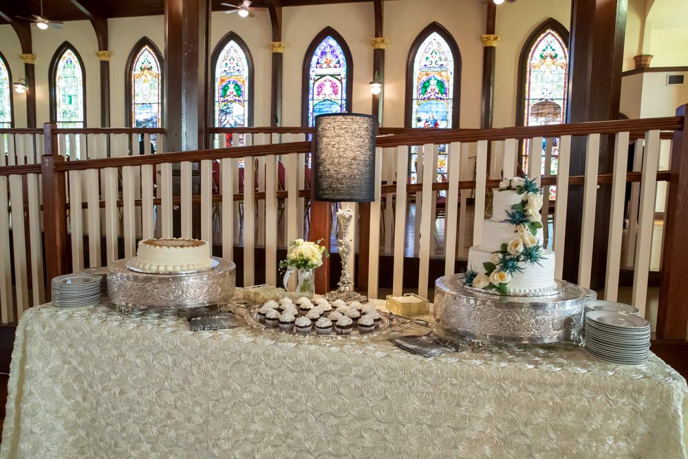 The cake awaits Kandace and Brad’s wedding that was celebrated here today! Your own wedding will be a Dream Day here in the Lyceum! Schedule your tour to see our facility: LyceumGalveston.com