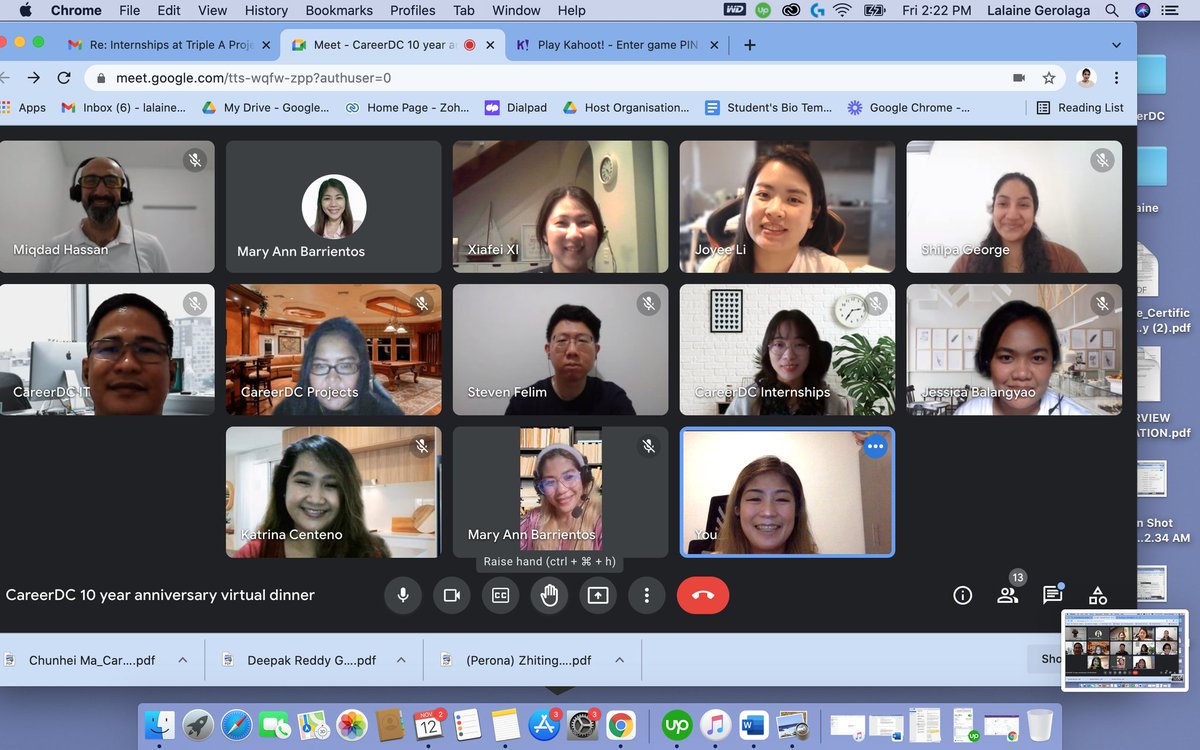 careerdc's tweet photo. We had a fantastic virtual dinner last week to celebrate the CareerDC 10th year of success. It was so much fun playing the Kahoot game with the remote team.

Here’s to many more!

#careerdc #10anniversary #remoteteam #virtualgames #kahoot #virtualdinner #virtualteam https://t.co/yewZJwQB9z