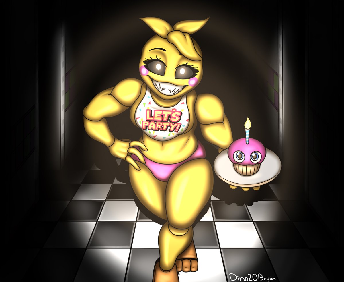 DINO2️⃣0️⃣🅱RYAN on X: FNAF 2 Ladies Night: Withered Chica (I know what Chica does not go out in the hall but at least it is more original xd) #FNAF #fnafart #Witheredchica #