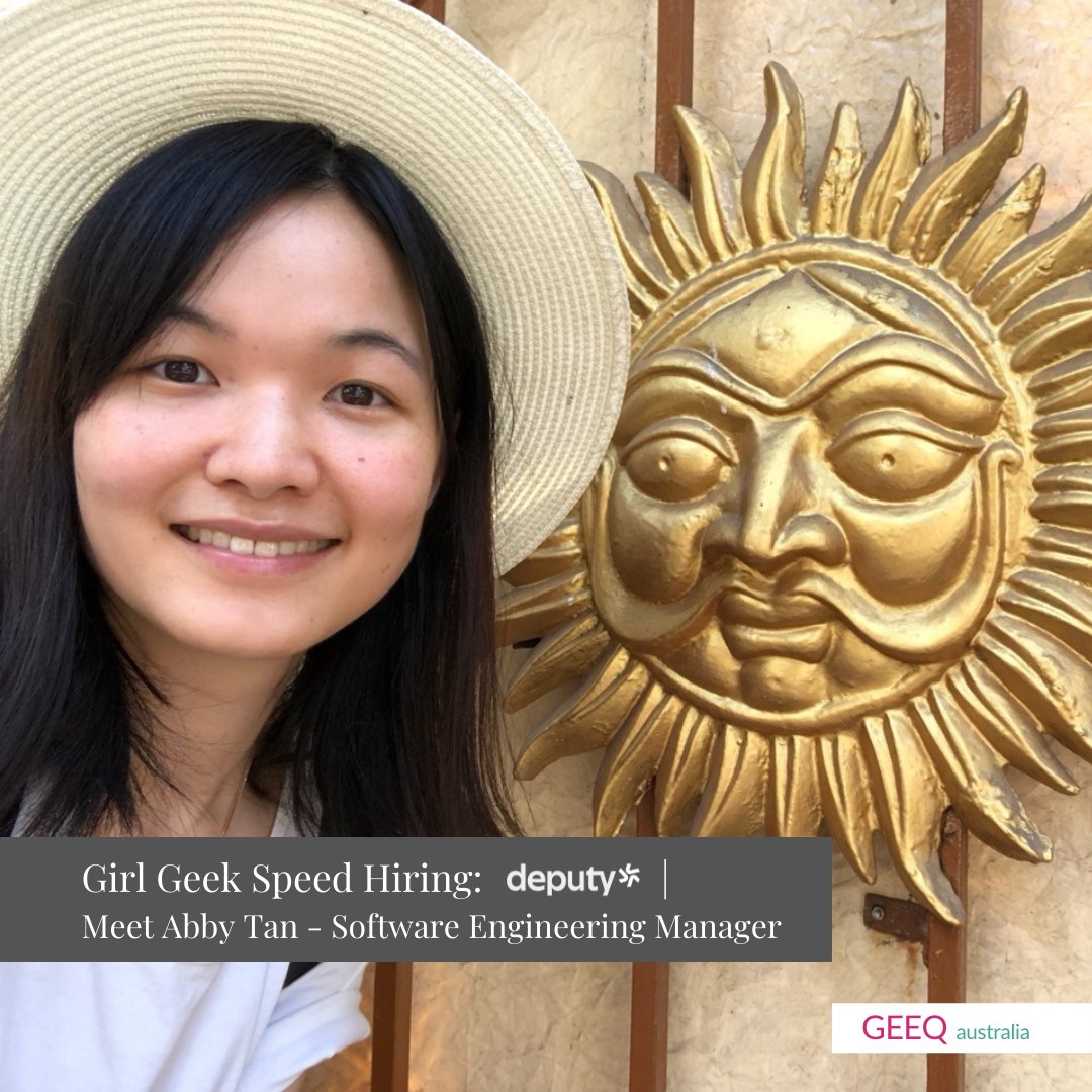 geeq_australia's tweet photo. This is Abby Tan - Software Engineering Manager 👩🏻‍💻 at Deputy 👋. She will be one of our panelists for our Girl Geek Speed Hiring session this week. 

Join us virtually and find out all about Deputy 👉👉👉 https://t.co/U5OaLZDseZ

#girlgeeksydney #GEEQ #speedhiring #openroles https://t.co/HakKcjDl9a